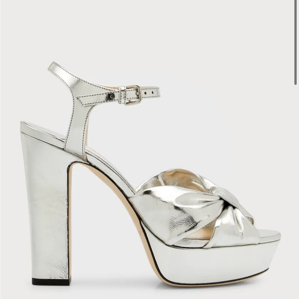 Jimmy Choo "Heloise" metallic leather platform sandals (5.5/6)